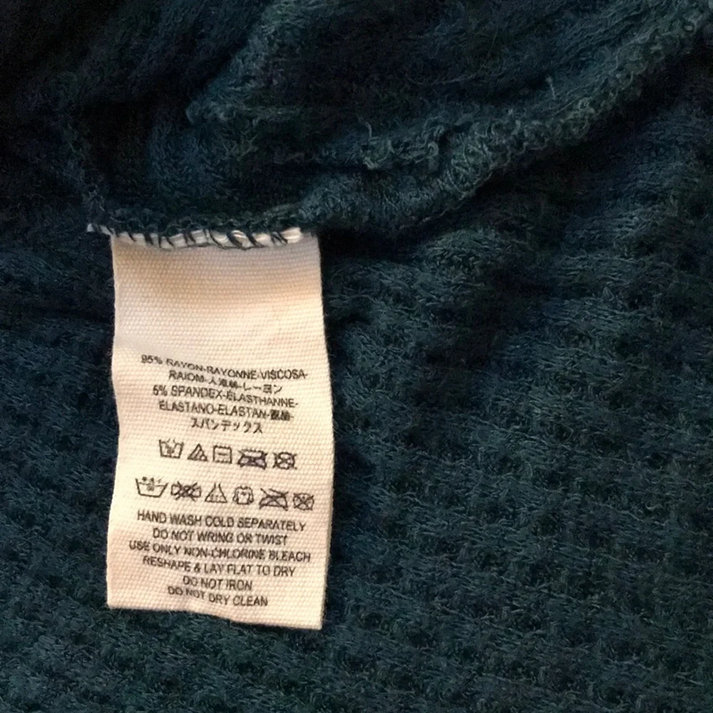 Free People Ventura Drippy Thermal Top Oversized Waffle Knit Long Sleeve Tee - Picture 5 of 8